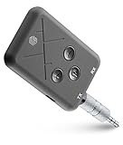 Music Sound - Bluetooth Audio Transmitter & Receiver - Bluetooth-Sender und -Empfänger für Aux-Anschluss - Spielzeit 10 Stunden - Ladezeit 2,5 Stunden - 3,5-mm-Klinkenstecker - Schwarz