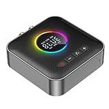 Sctecoau 3-In-1 Bluetooth 5.4 Sender Empfänger FM Modulator Sender 3,5 mm AUX Typ-C Multi-Point Schnittstelle HiFi Musik