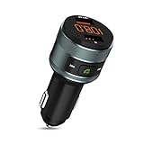 ZeaLife Bluetooth FM Transmitter, Auto Radio QC 3.0 KFZ Wireless Adapter Freisprecheinrichtung Car Kit mit Dual Ladegerät Unterstützt 64GB USB Stick