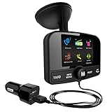 FirstE DAB Adapter für Auto-Radio-Tuner, tragbares DAB-Digital-Radio mit Bluetooth, FM-Transmitter, drahtloses Musik-Streaming, Freisprecheinrichtung mit AUX IN/Out, 2,4 Zoll TFT-Farbdisplay