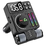 Muyilanc Bluetooth-Sender Bluetooth 5.3 FM-Transmitter, PD 30 W Typ C Schnellladung und USB-Anschluss, HiFi-Höhen- und Bass-Player